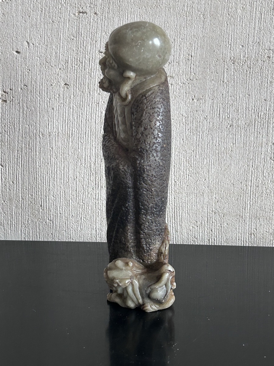 Sculpture Of A Wise Old Man In Natural Stone 19th Century-photo-3