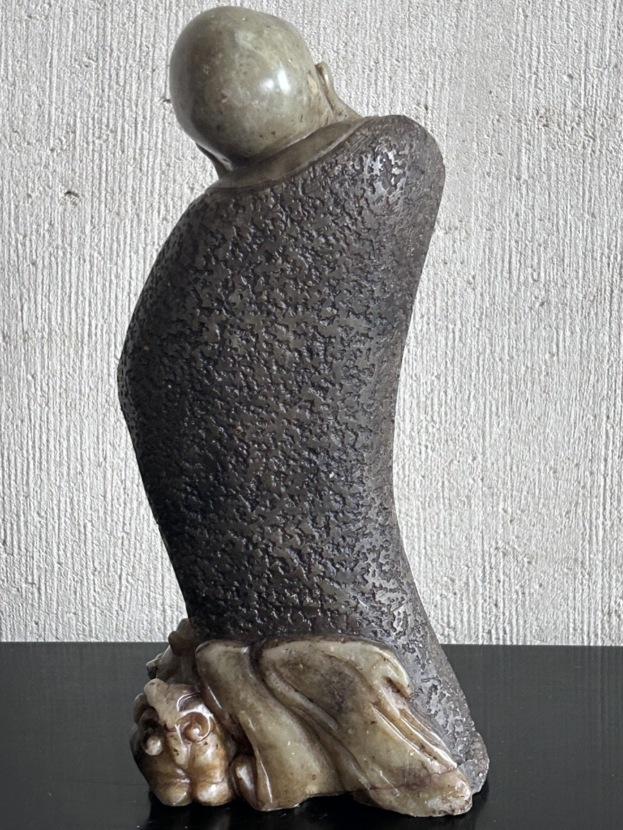 Sculpture Of A Wise Old Man In Natural Stone 19th Century-photo-4