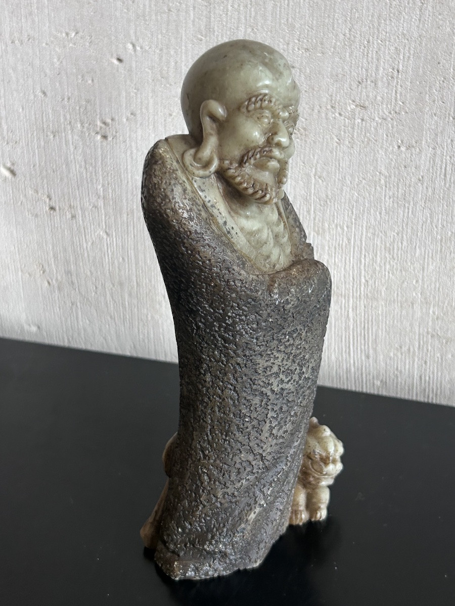 Sculpture Of A Wise Old Man In Natural Stone 19th Century-photo-5