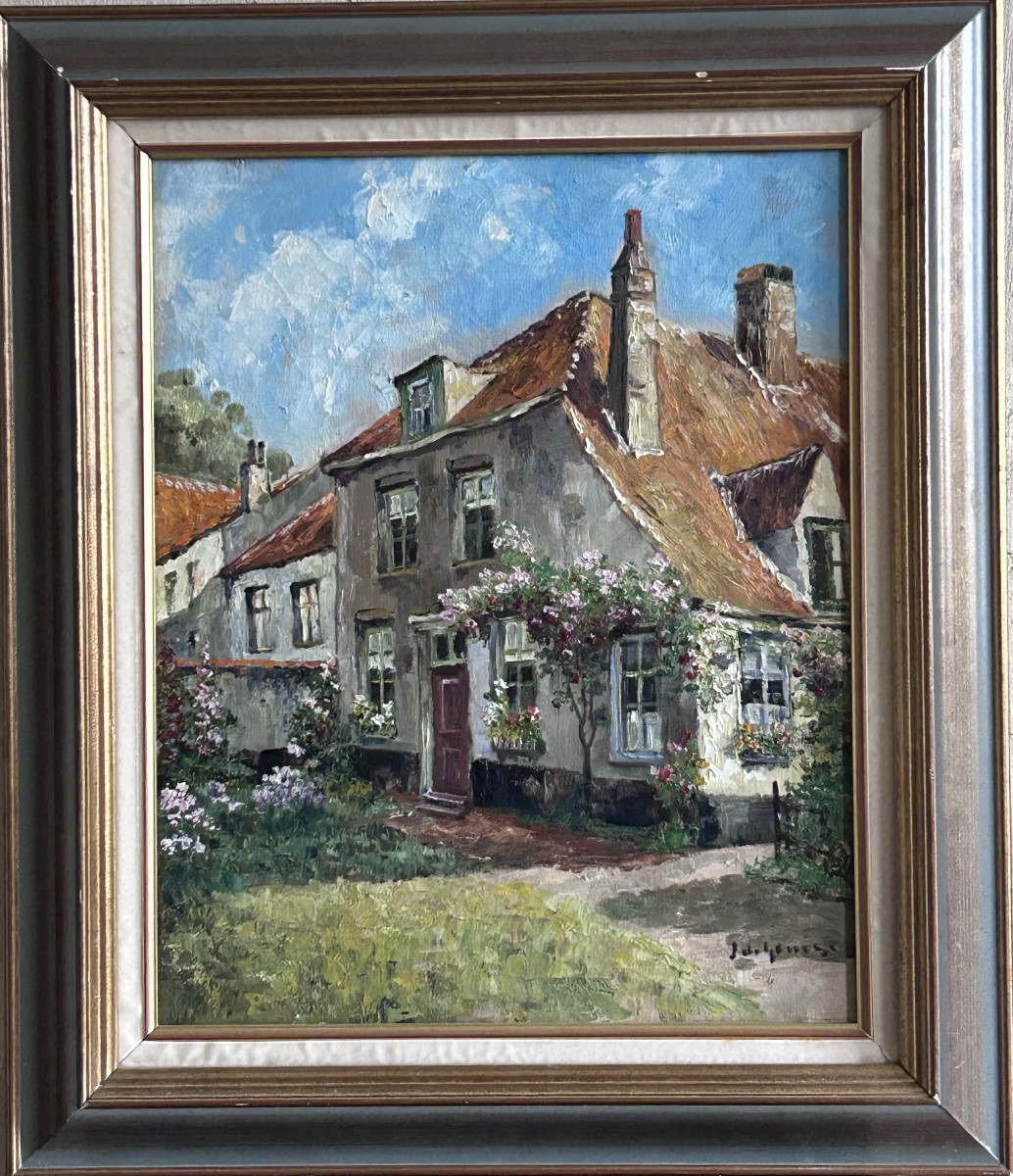 J. De Genise, Oil On Canvas Picturesque Landscape-photo-2