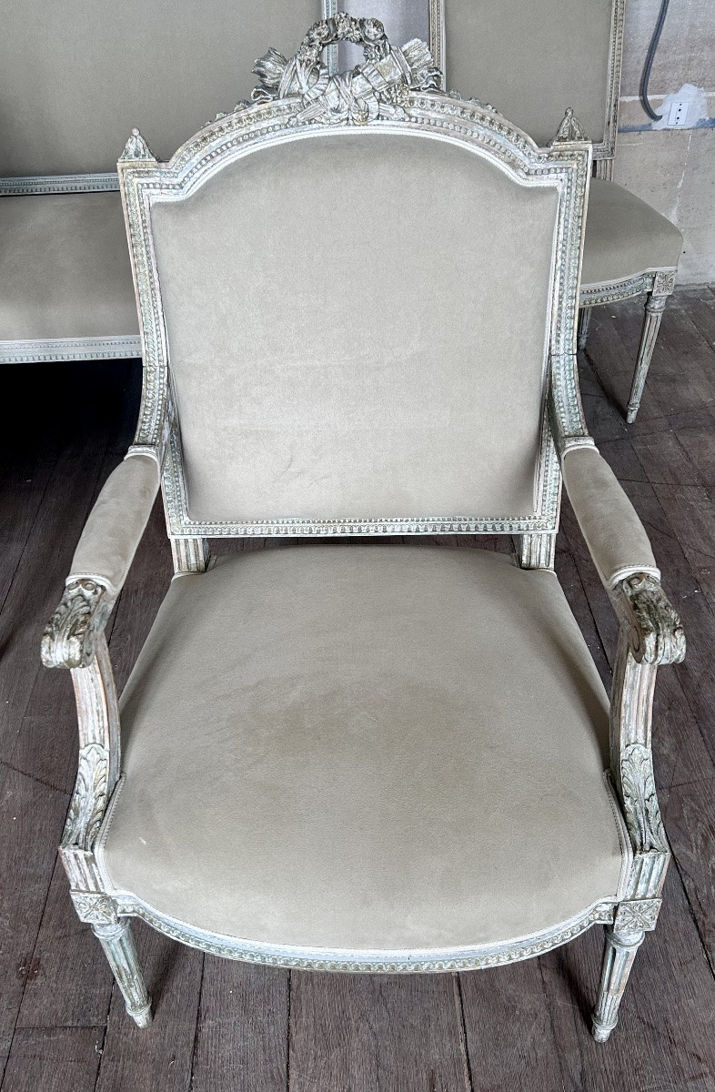 Salon 5 pièces Louis XVI fin XIXe siècle -photo-2