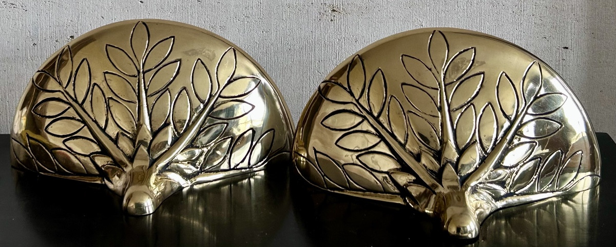 C.s Arte Firenze, Pair Of Wall Sconces In Gilded Brass