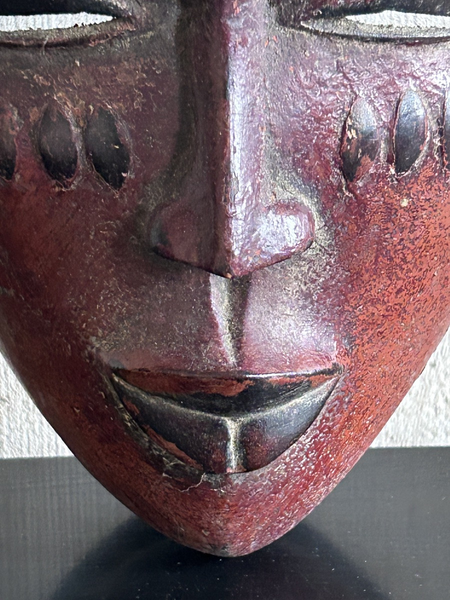 Masque de danse africain en bois dur sculpté-photo-4