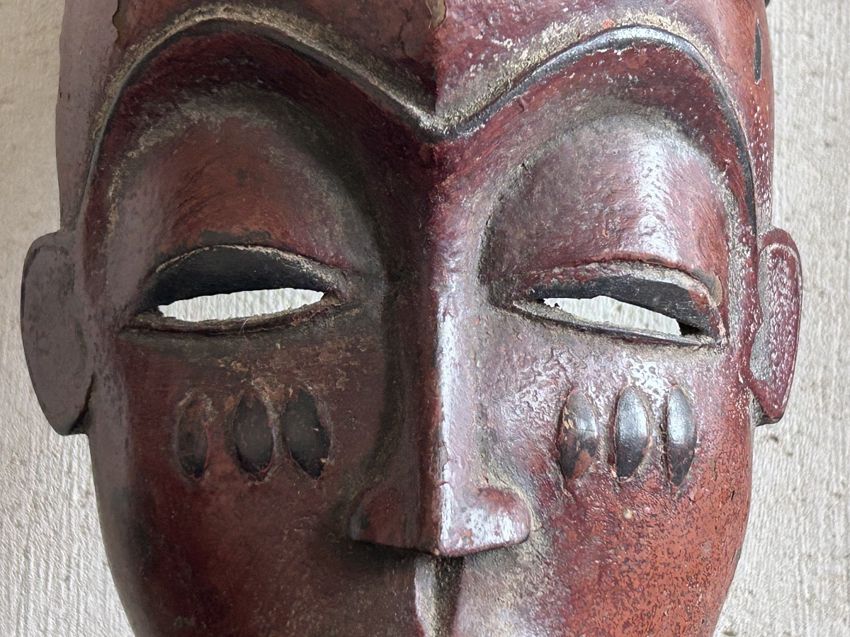 Masque de danse africain en bois dur sculpté-photo-2