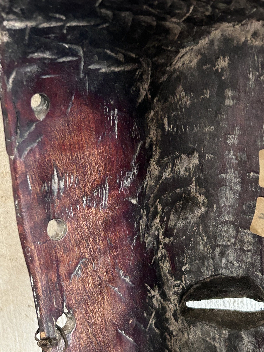 Masque de danse africain en bois dur sculpté-photo-7