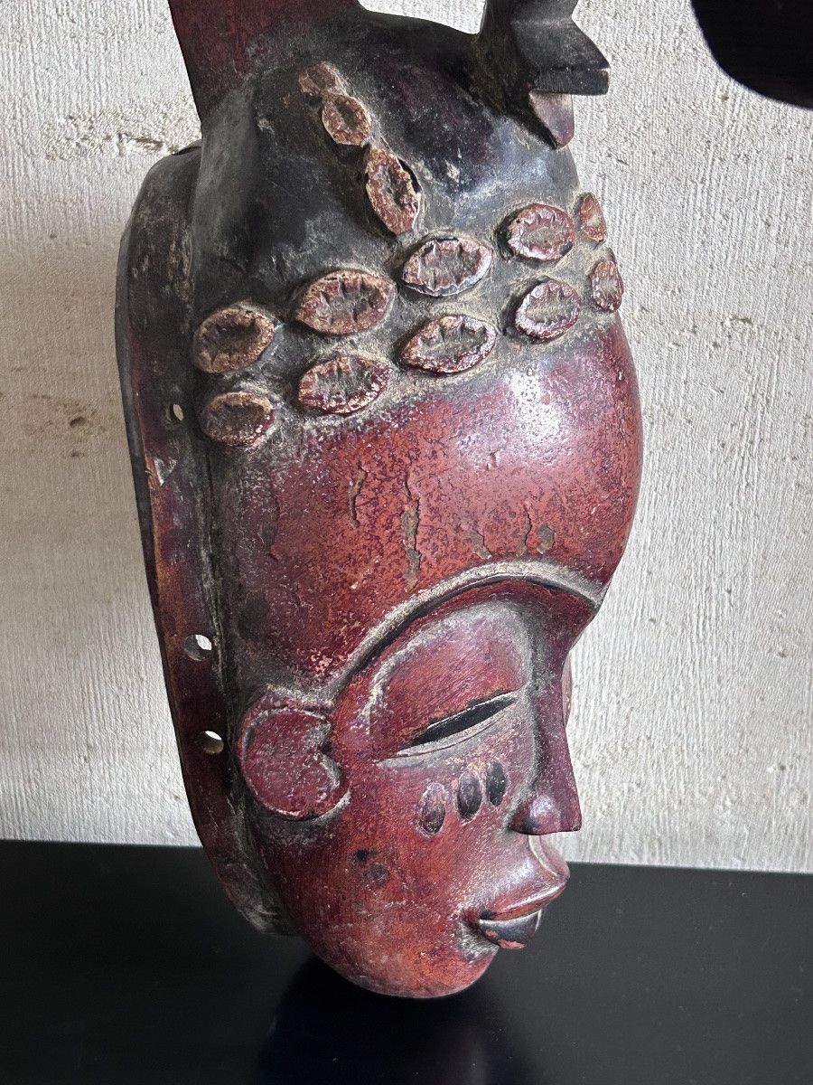 Masque de danse africain en bois dur sculpté-photo-8