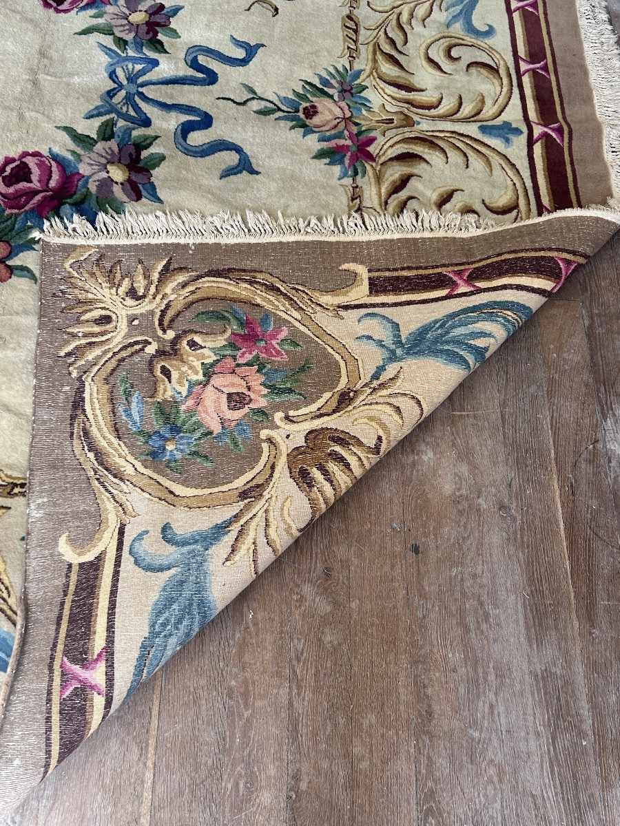 Ancien tapis de collection style Savonnerie, grand format -photo-7