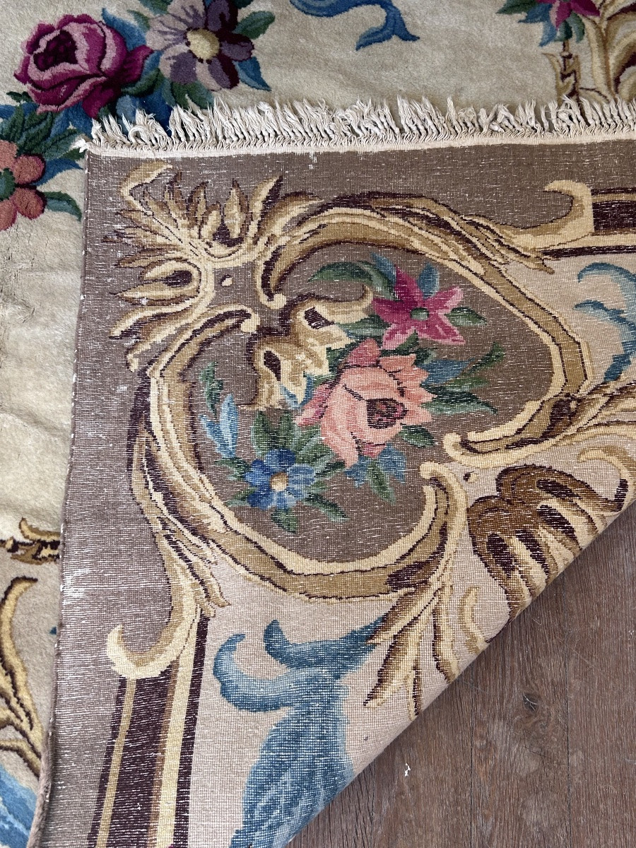 Ancien tapis de collection style Savonnerie, grand format -photo-8