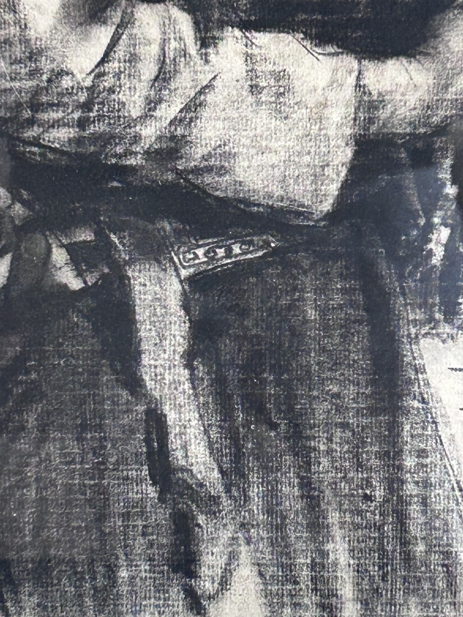 Dessin au fusain sur papier, portrait de femme artiste chinois-photo-6