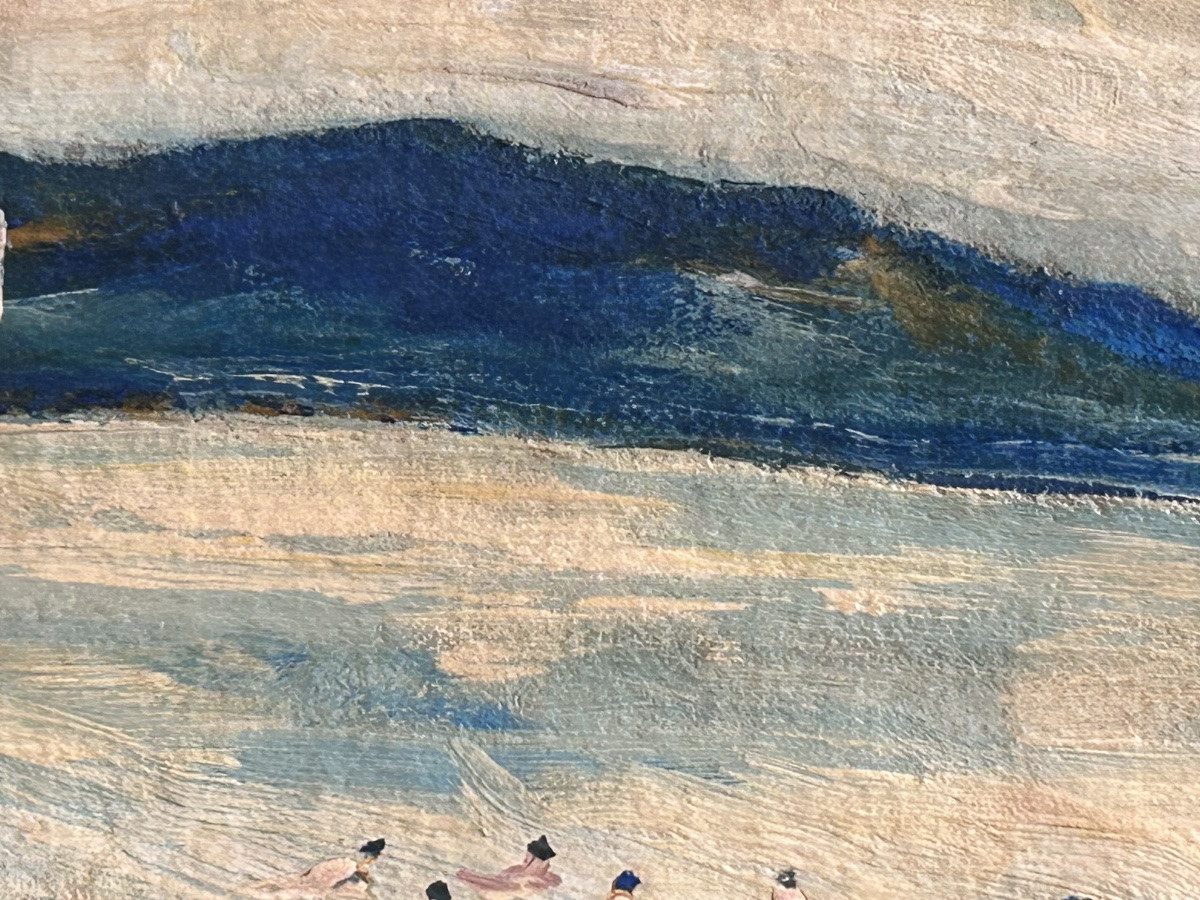 J. Benedek, paysage Lac Balaton (Hongrie) huile sur carton-photo-2