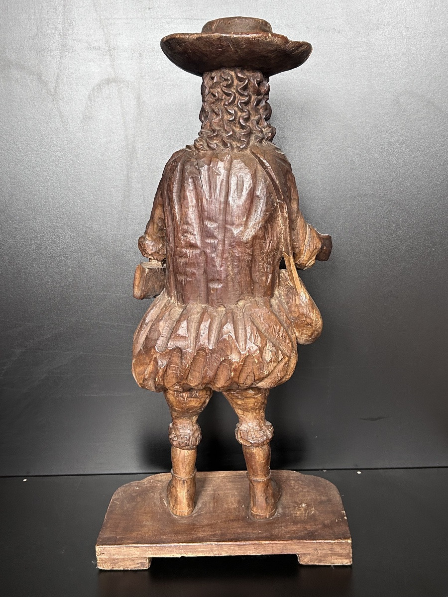 18th Century Carved Wooden Statue Of Saint Jacques De Compostelle Pilgrim-photo-6