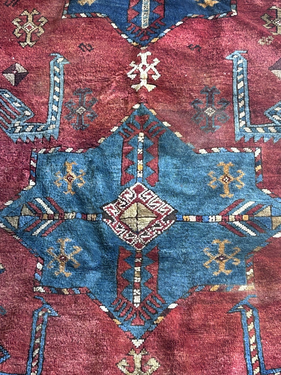 Old Woolen Collector's Carpet 20th Century-photo-2