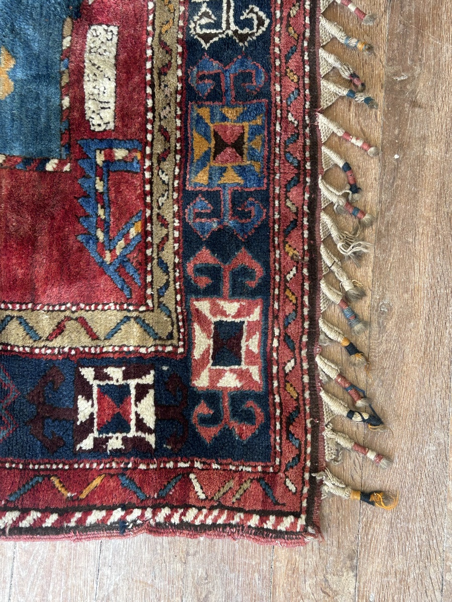 Old Woolen Collector's Carpet 20th Century-photo-6