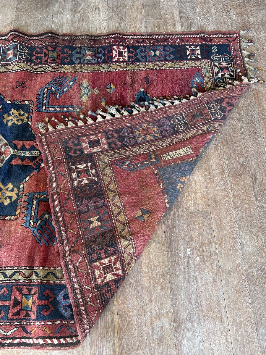Old Woolen Collector's Carpet 20th Century-photo-8