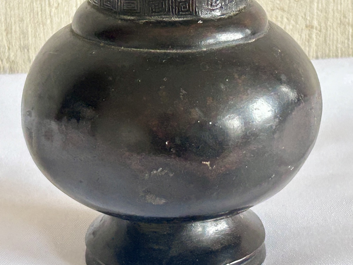 Antique Japanese Bronze Vase 19th Century-photo-3