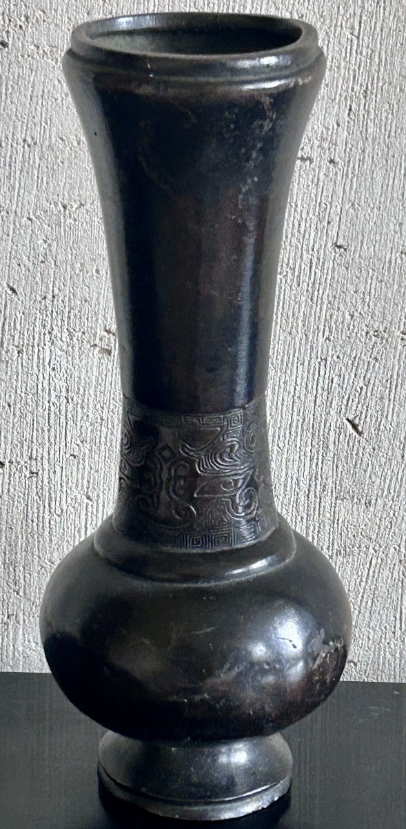 Antique Japanese Bronze Vase 19th Century