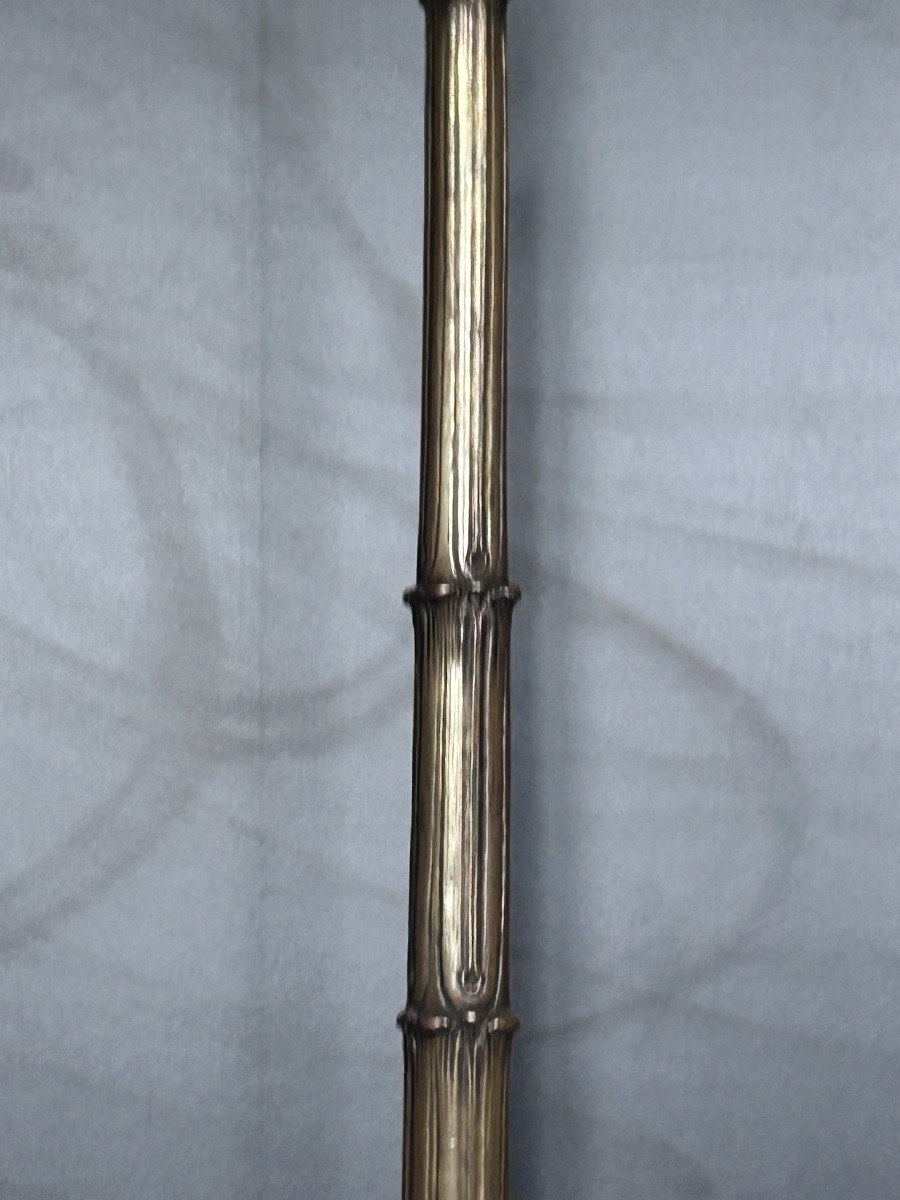 Large Art Deco Lamp Base In Patinated Bronze-photo-5