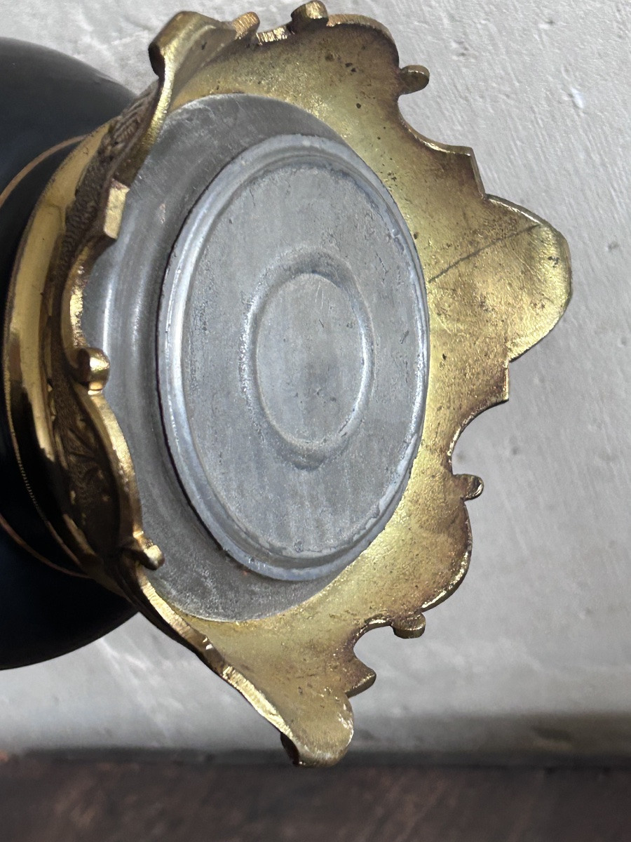 Paire de lampes à pétrole en porcelaine Napoléon III-photo-4
