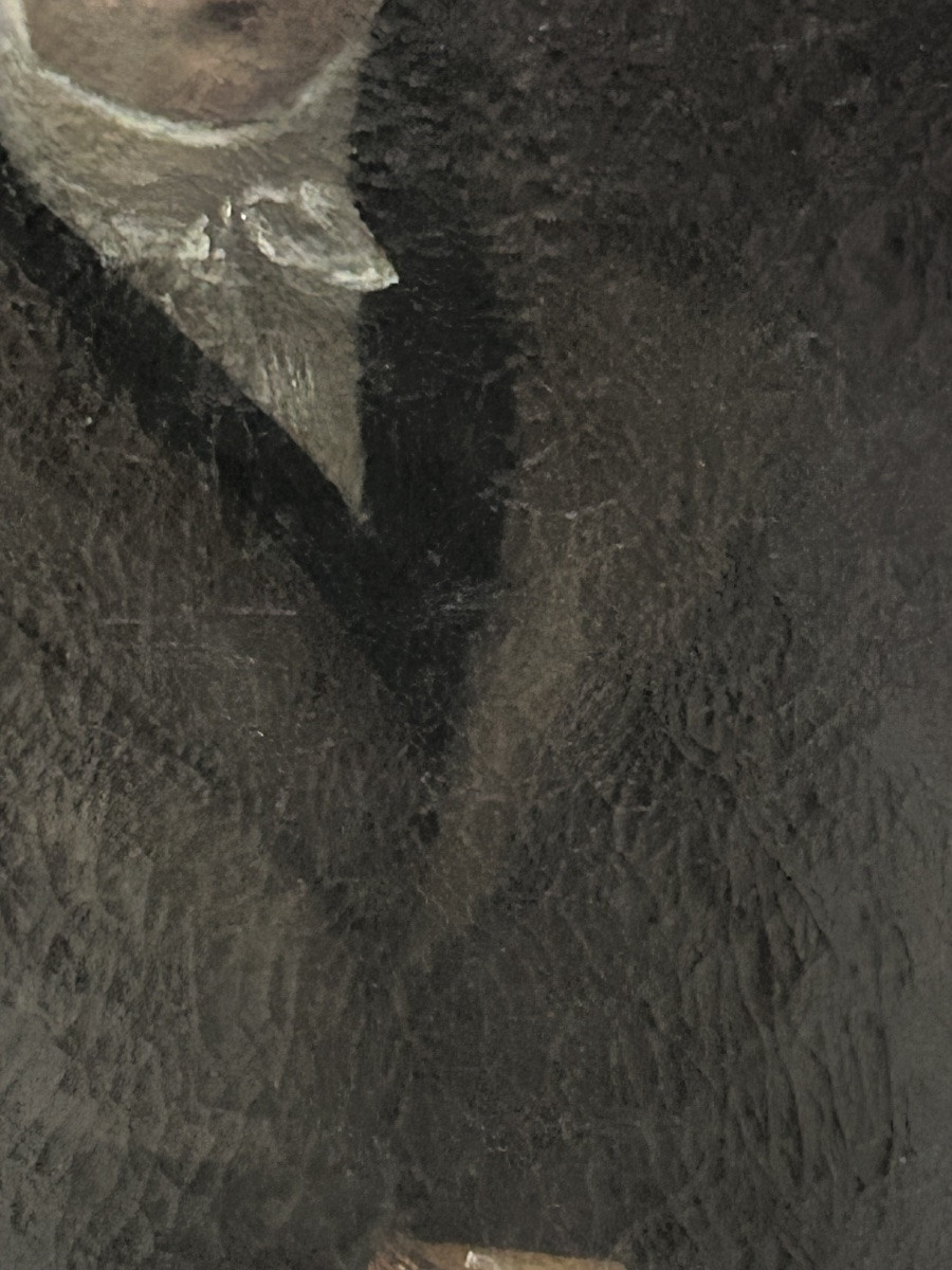Tableau portrait d’homme XVIIIe siècle huile sur toile -photo-3