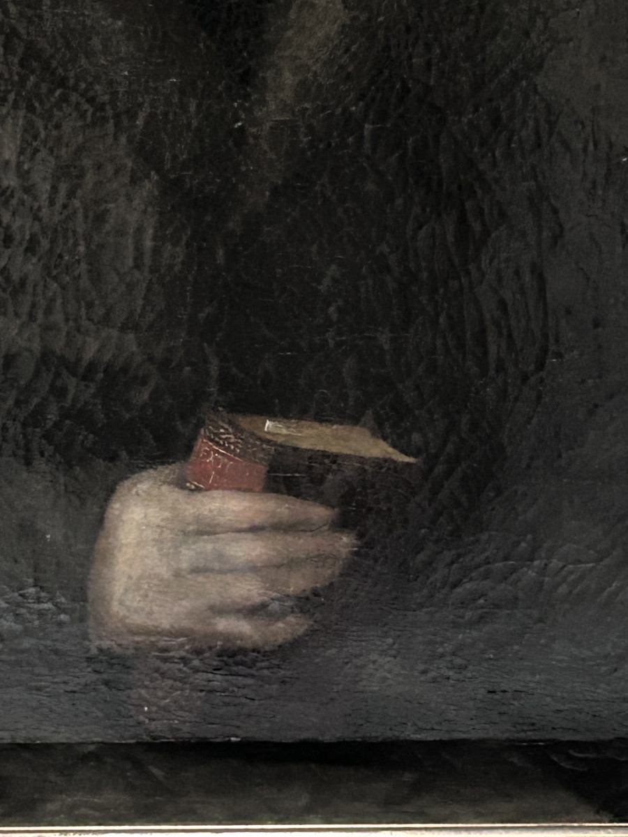 Tableau portrait d’homme XVIIIe siècle huile sur toile -photo-4
