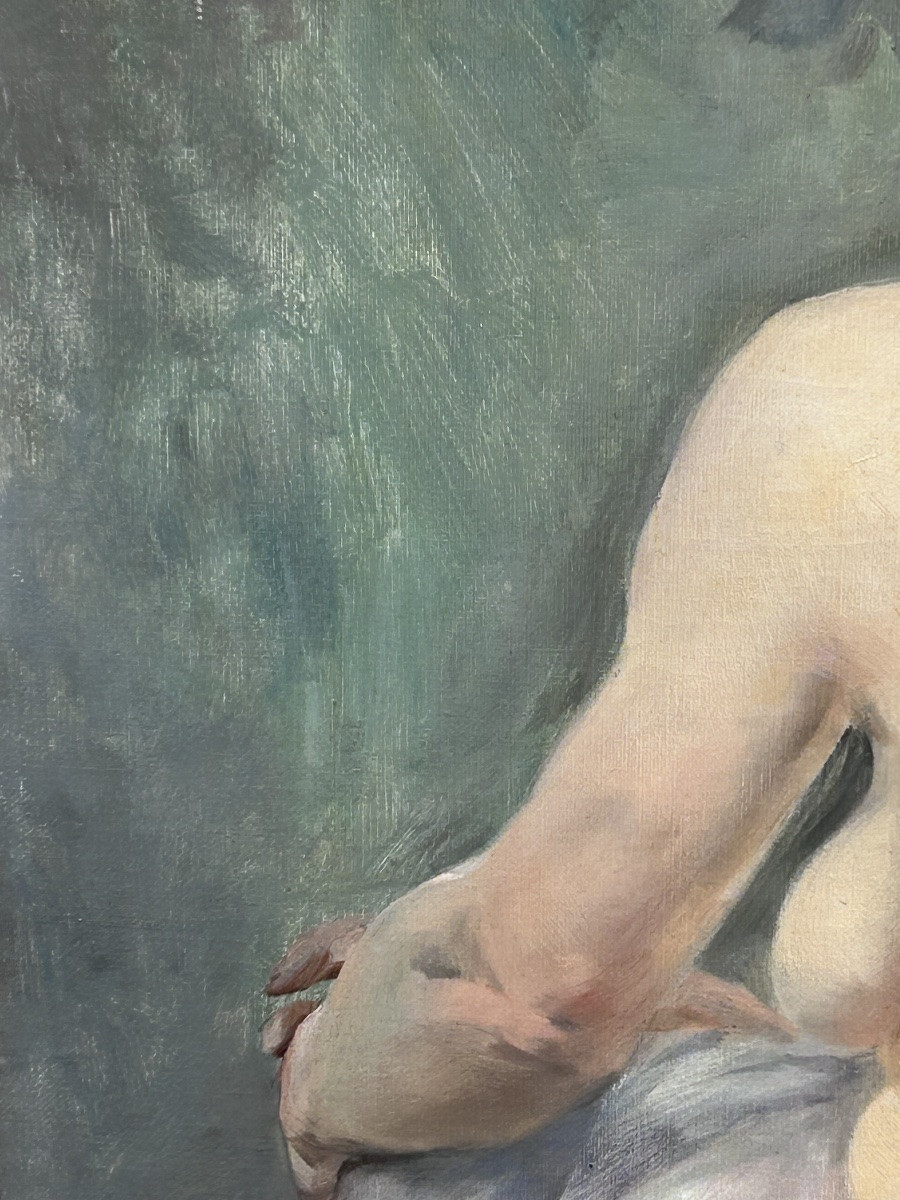 P. Maliavine, Female Back Nude Oil On Canvas-photo-3