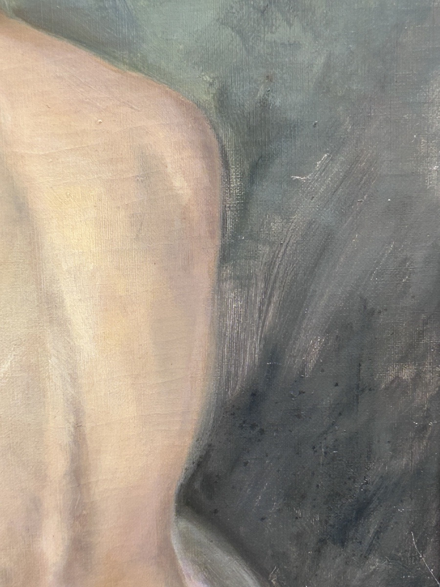 P. Maliavine, Female Back Nude Oil On Canvas-photo-5