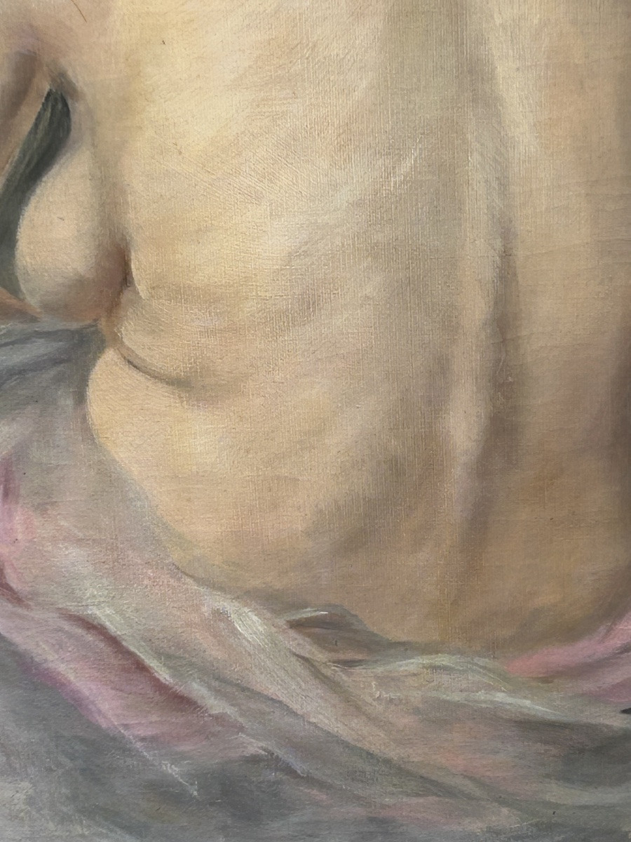 P. Maliavine, Female Back Nude Oil On Canvas-photo-6