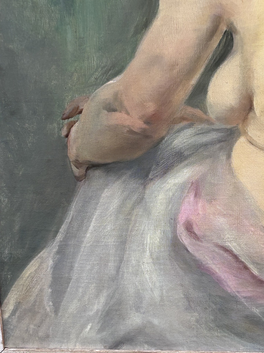 P. Maliavine, Female Back Nude Oil On Canvas-photo-7