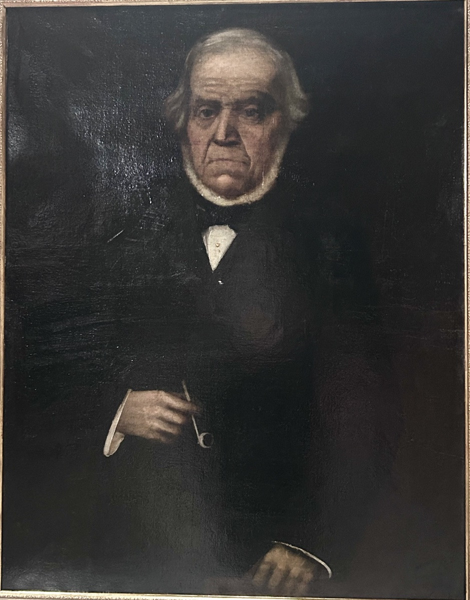 Huile sur toile portrait d’un industriel XIXe siècle -photo-4