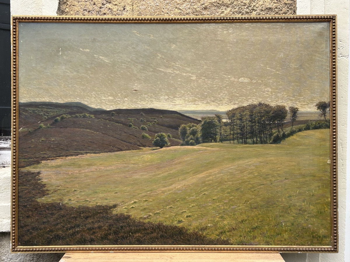 C. Beck, huile sur toile paysage danois -photo-2