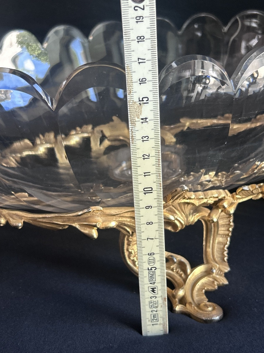 Milieu de table Napoléon III en cristal de Baccarat et bronze doré -photo-8