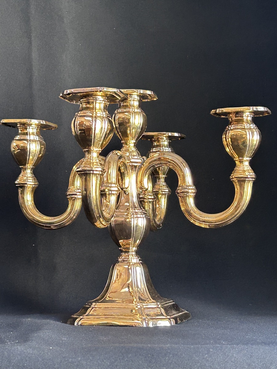 5-arm Candelabra In Vermeil-photo-2