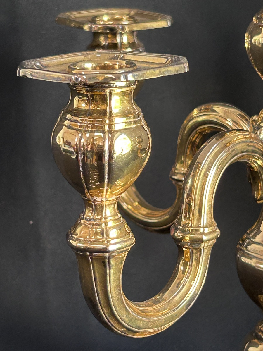 5-arm Candelabra In Vermeil-photo-1