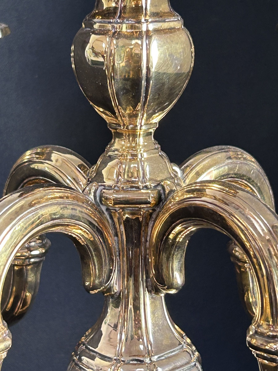 5-arm Candelabra In Vermeil-photo-2