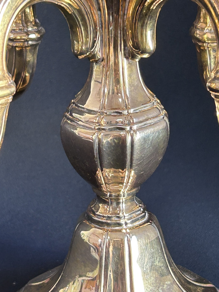 5-arm Candelabra In Vermeil-photo-3