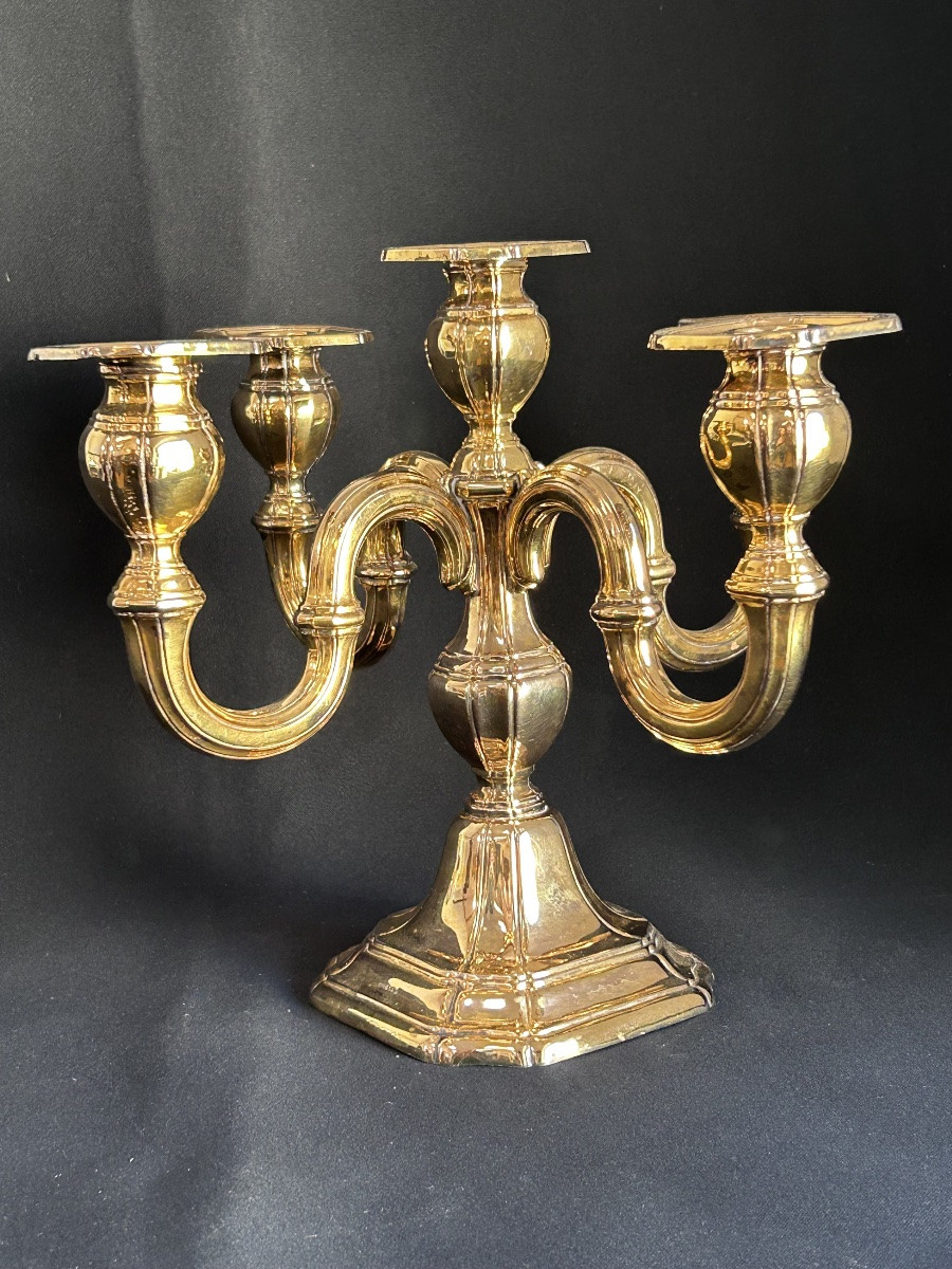 5-arm Candelabra In Vermeil-photo-6