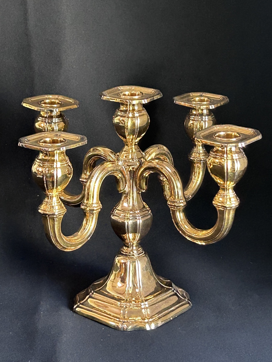 5-arm Candelabra In Vermeil