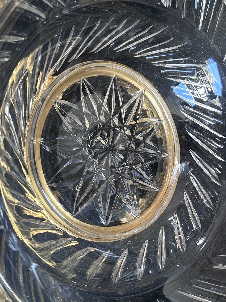 Milieu de table empire en cristal torsadé et bronze doré -photo-7