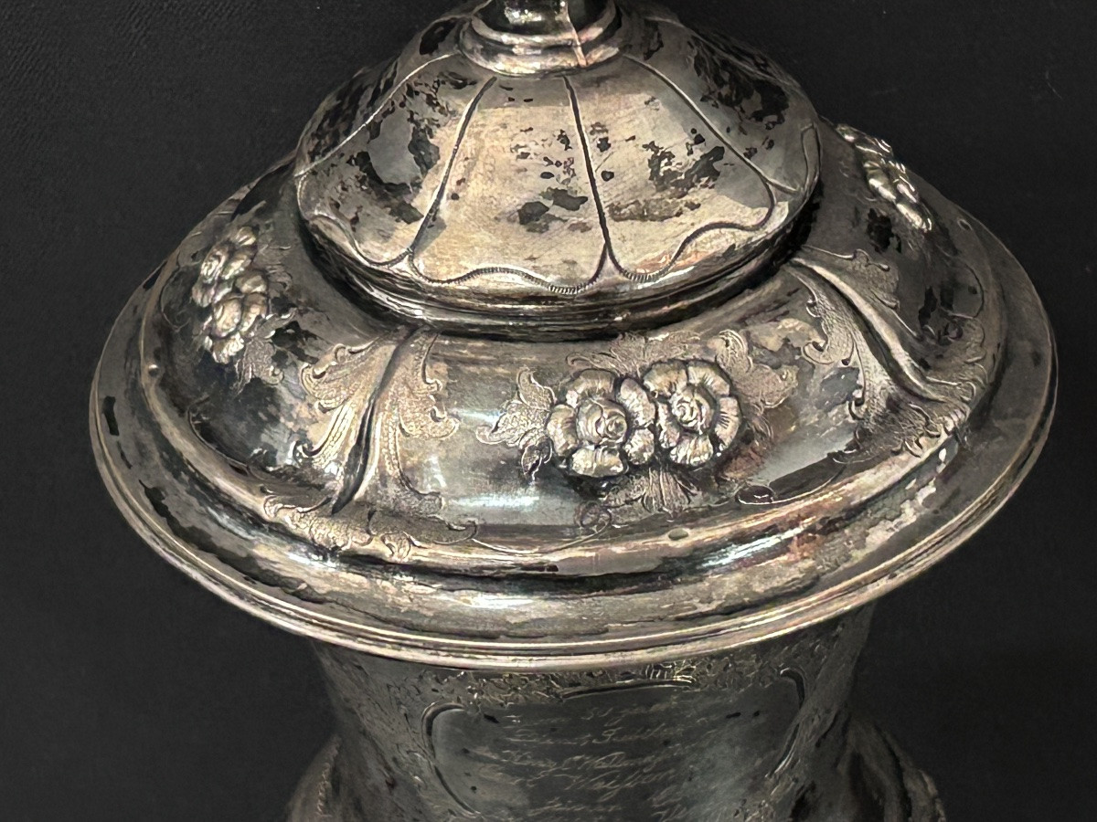 Hanap In Silver And Vermeil, Military Present XIXth Century-photo-4