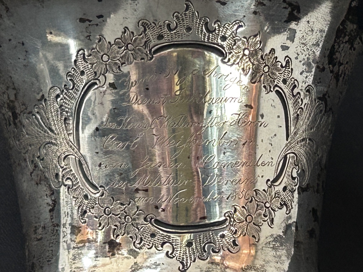 Hanap In Silver And Vermeil, Military Present XIXth Century-photo-1