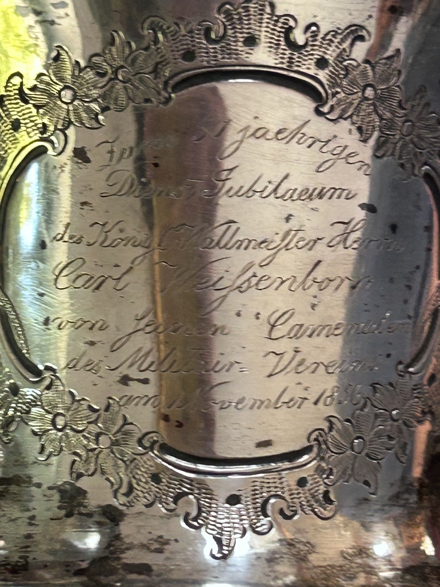 Hanap In Silver And Vermeil, Military Present XIXth Century-photo-4