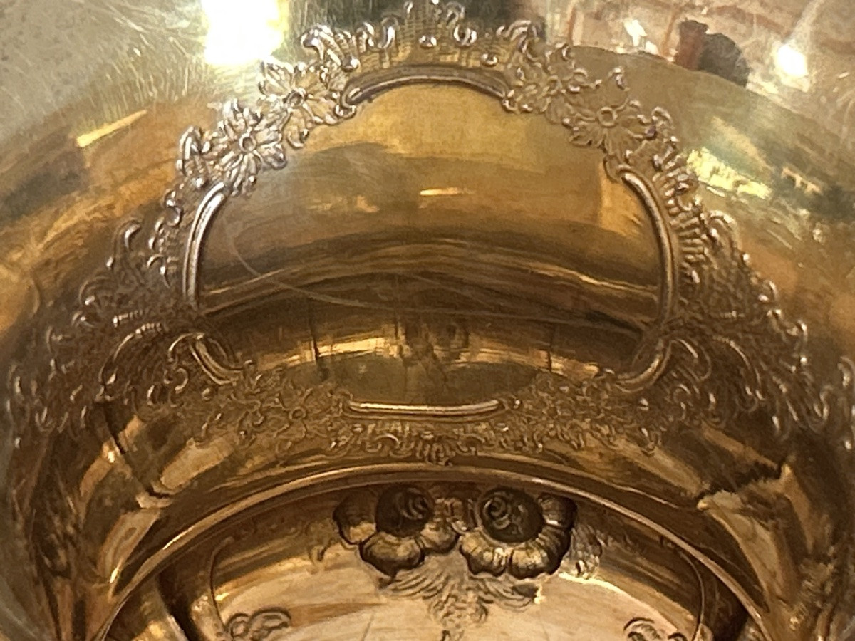 Hanap In Silver And Vermeil, Military Present XIXth Century-photo-8