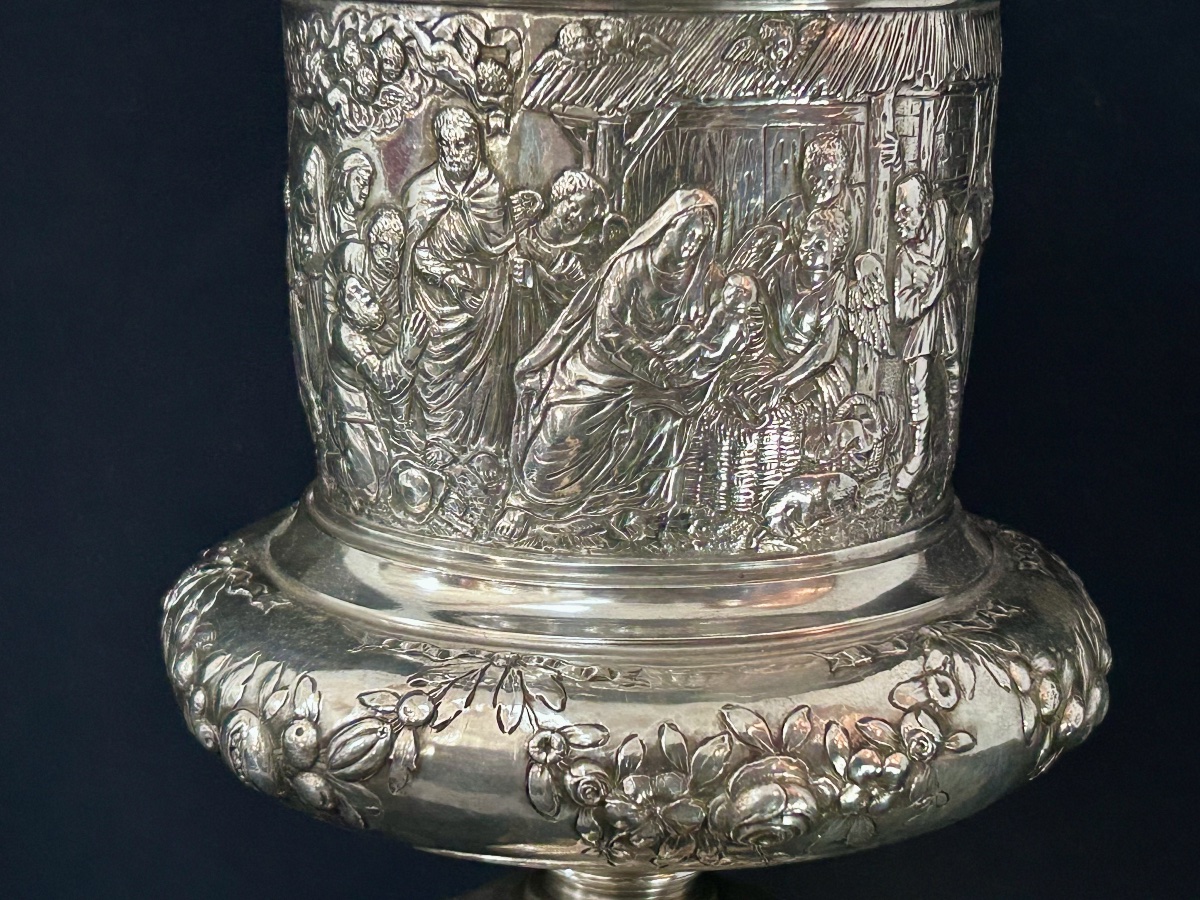 Hanap In Finely Chased Silver 18th Century-photo-4