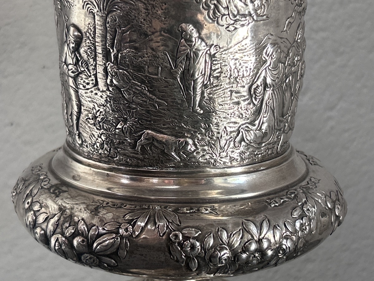 Hanap In Finely Chased Silver 18th Century-photo-8