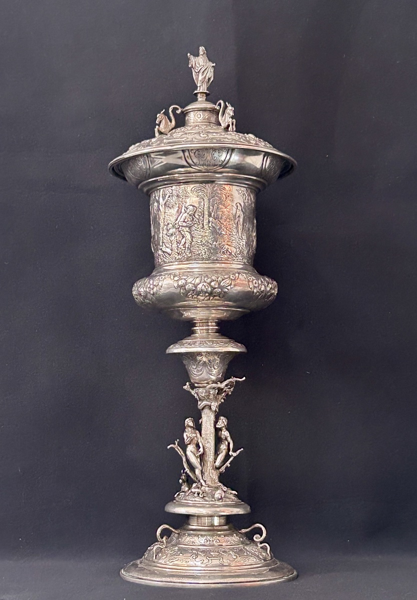Hanap In Finely Chased Silver 18th Century