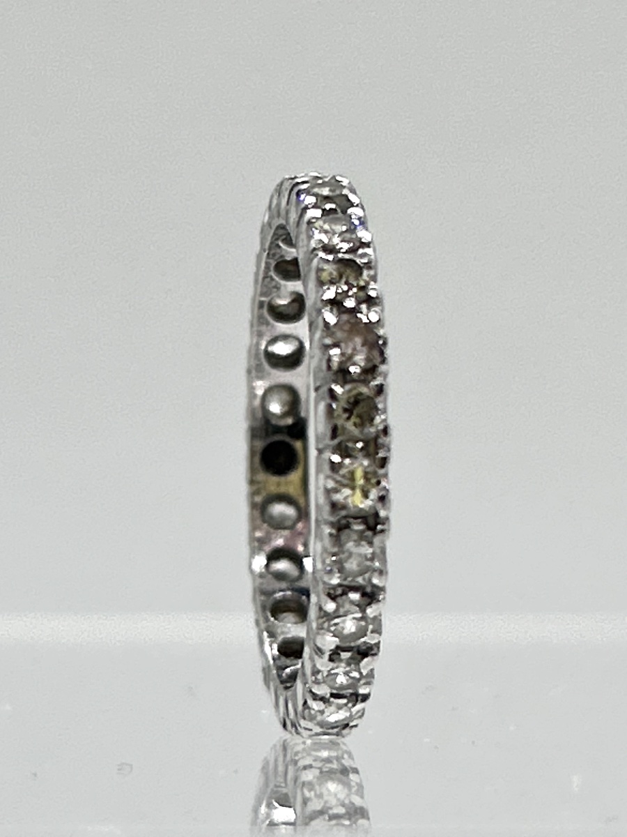 Alliance américaine en or blanc 18 carats sertie de brillants -photo-2
