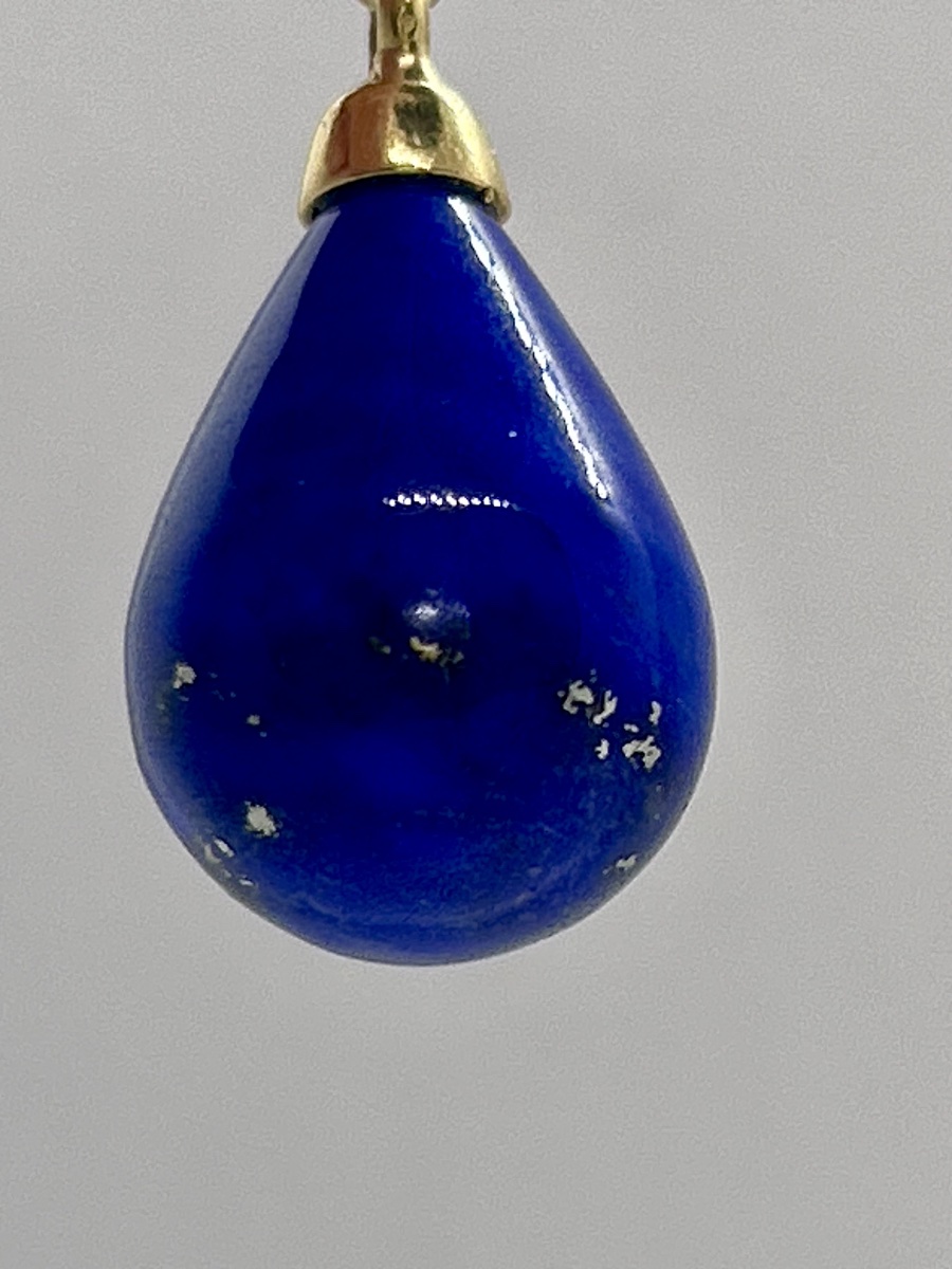 18-carat Gold And Lapis Lazuli Drop Earrings-photo-3