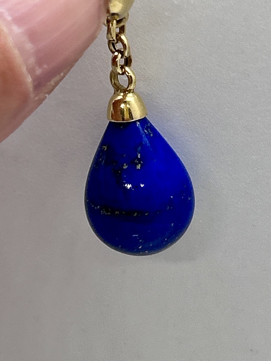 18-carat Gold And Lapis Lazuli Drop Earrings-photo-6