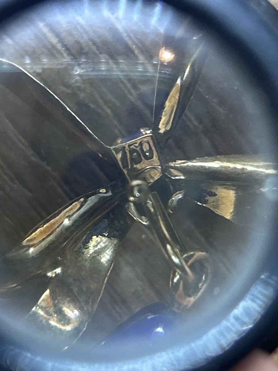 Broche montre Lugran en or 18 carats émaillé -photo-4