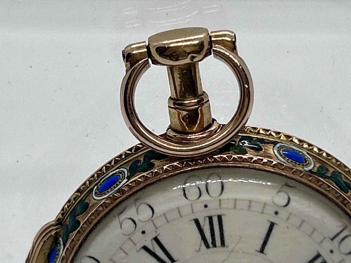18-karat Gold Enamel Pocket Watch By Charles Leroy Paris-photo-2